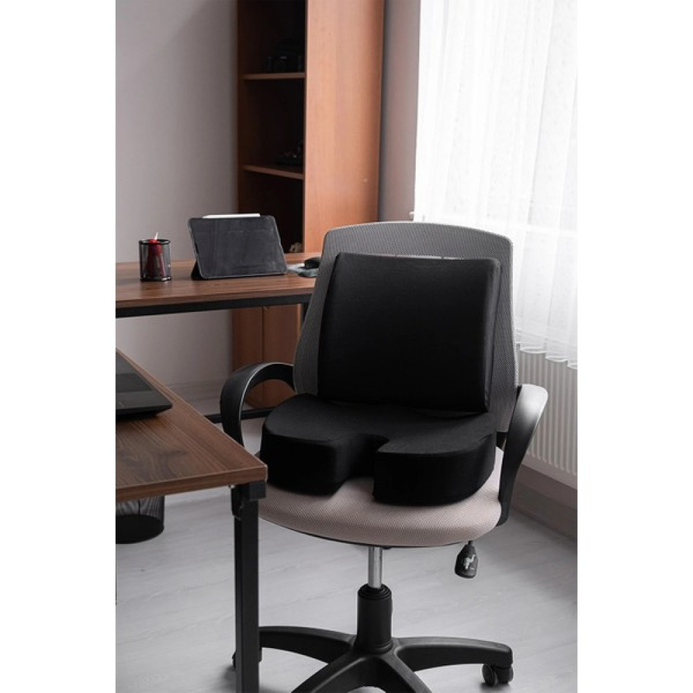 Viscomina Visco Takım Bel Minderi ve Cocix Oturma Minderi Ortopedik Takım - 30 x 45 cm - Siyah Diğer Fiyatı