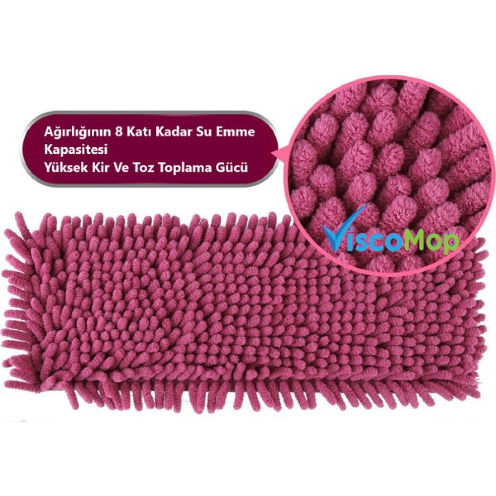 Viscomop Pratik Süper Emici Toz Toplayıcı Microfiber Şönil Mop Bezi 60 cm - Pembe Temizlik Malzemeleri Fiyatı