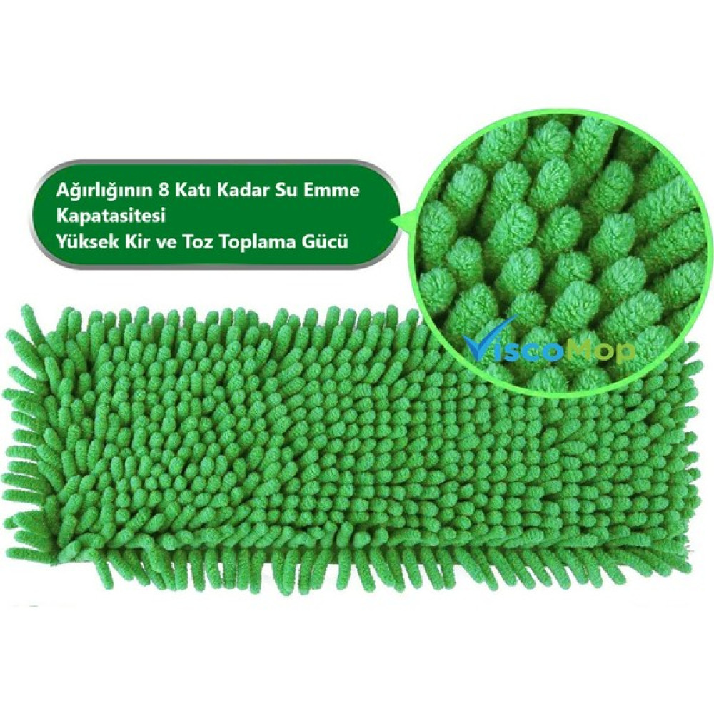 Viscomop Pratik Süper Emici Toz Toplayıcı Microfiber Şönil Mop Bezi 60 cm - Yeşil Temizlik Malzemeleri Fiyatı