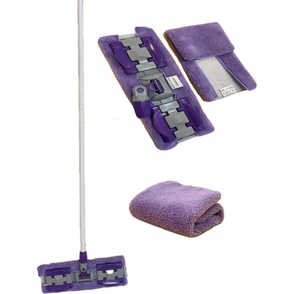 Viscomop Sihirli Mop Istediğin Bezi Tak Kullan Mandallı Mop Lüks Saplı Çift Taraflı Bezli (Yer Cam Temizliği) - Mor Temizlik Malzemeleri Fiyatı