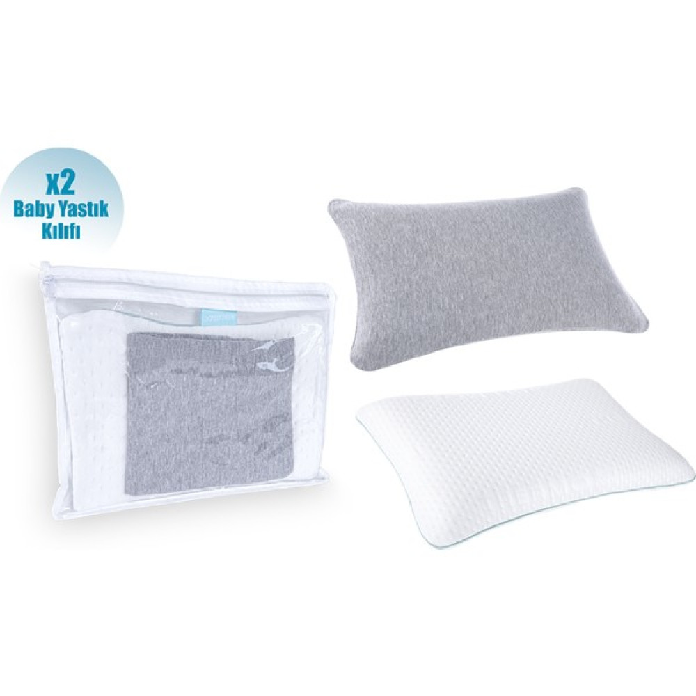 Viscotex Bebek Yastığı Kılıfı 50X32X6CM Beyaz/gri - Açık Gri Bebek Yastığı-Kılıfı Fiyatı