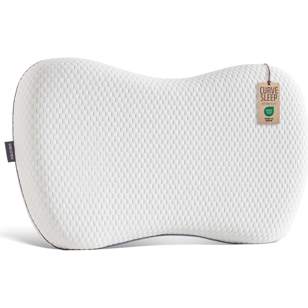 Viscotex Curvesleep Ergonomik Visco Uyku Yastığı Karın Üstü, Yarı Yüzüstü ve Yan Uyku Için Ortopedik Destek, 60X38X11CM - 60 x 38 x 11 cm - Beyaz Yastık Fiyatı