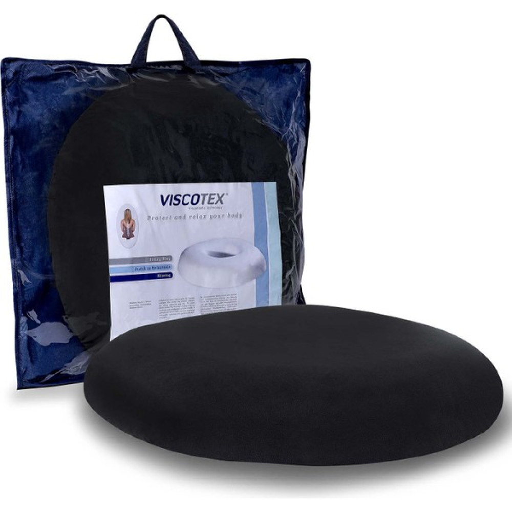 Viscotex Visco Ortopedik Oturma Simidi 44X42/8 Cm, Siyah - 42 x 44 cm Yastık Fiyatı