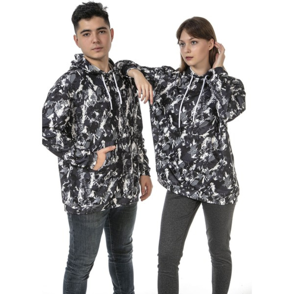 Vıshenka Unisex Kamuflaj Baskılı 3 Iplik Oversize Kapüşonlu Kanguru Cepli Sweatshirt Bayan Sweatshirt Fiyatı