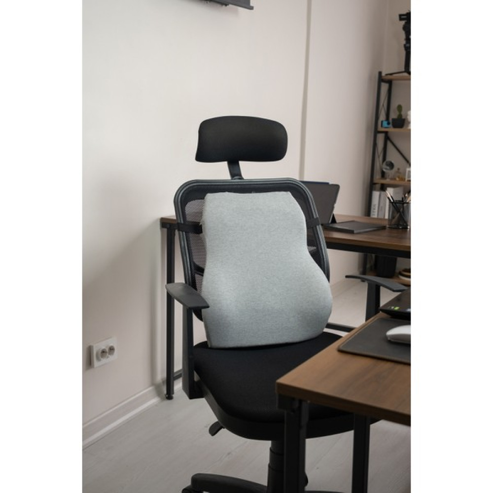 Visko Bel ve Sırt Minderi Yastığı Oto Araç Ofis Koltuk Sırt Bel Destekleyici Minder Yastık Ortopedik - Açık Gri - 37 x 45 cm Diğer Fiyatı