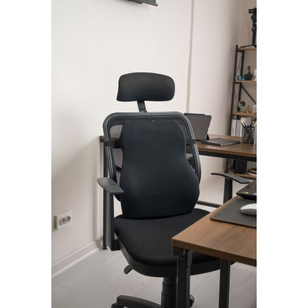Visko Bel ve Sırt Minderi Yastığı Oto Araç Ofis Koltuk Sırt Bel Destekleyici Minder Yastık Ortopedik - Siyah - 10 x 43 cm Diğer Fiyatı