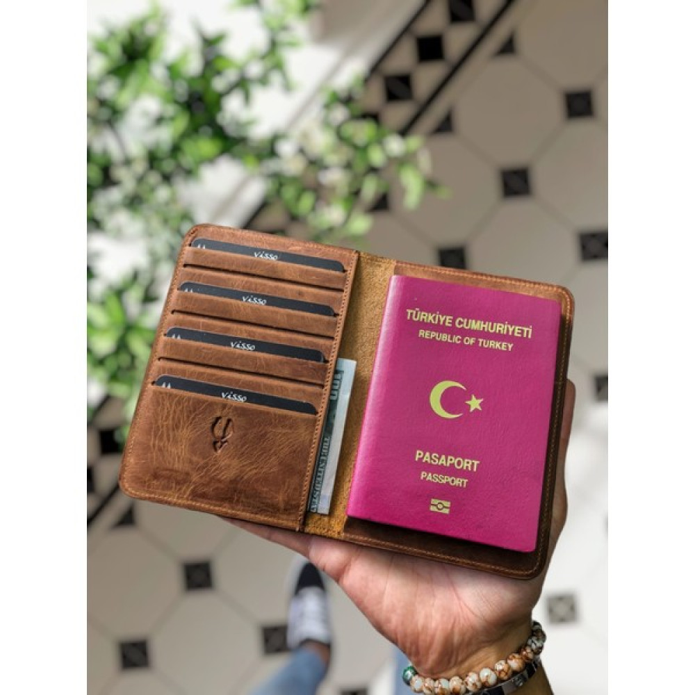 Visso 911 Hakiki Deri Isme Özel Pasaport Kılıfı Erkek El Çantası Fiyatı