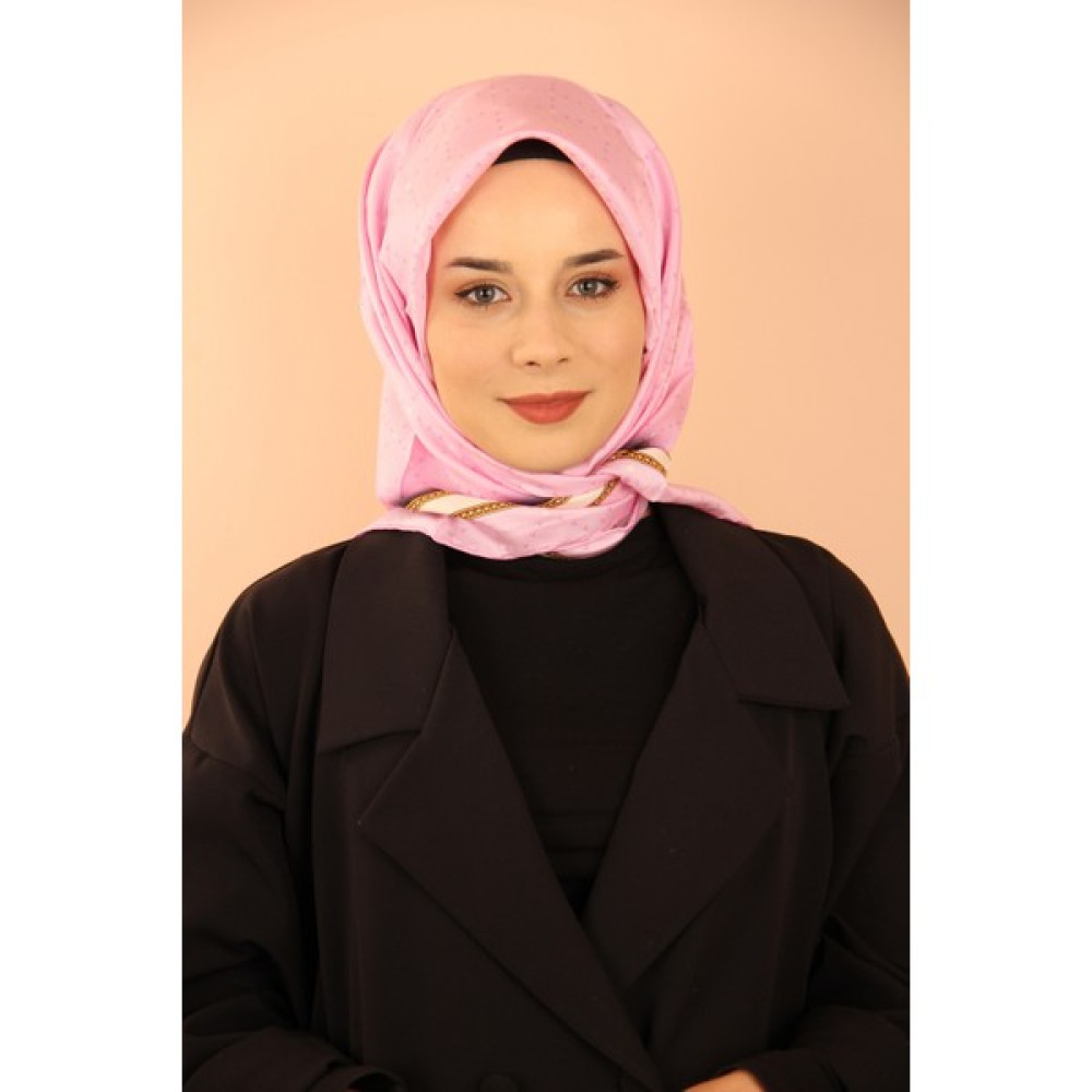 Vissona Pembe Vissona 10490 Twill Ipek Eşarp - 24-03 Eşarp Fiyatı