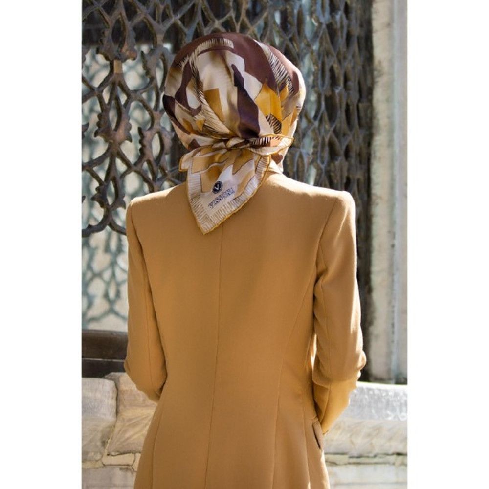 Vissona Twill Ipek Eşarp Gold Sütlü Kahve Eşarp Fiyatı