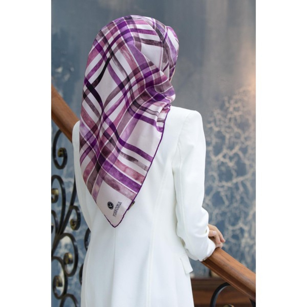 Vissona Twill Ipek Eşarp Mürdüm Vizon (Tivil İpek) Eşarp Fiyatı