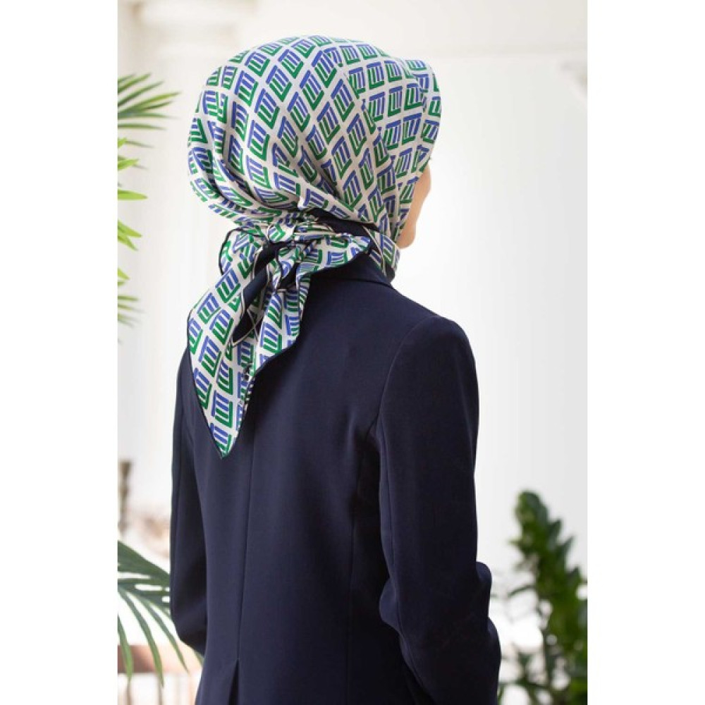 Vissona Twill Ipek Eşarp_saks/zümrüt Yeşili DGN51487_0032_0036 (Tivil İpek) Eşarp Fiyatı