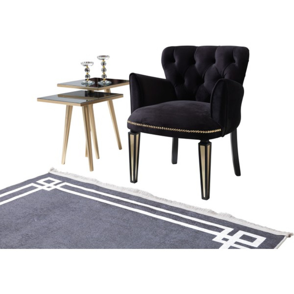 Vistaso Bella Siyah Çay Seti Tekli Koltuk (Salon, Balkon, Cafe Ofis) Tekli Koltuk & Berjer Fiyatı