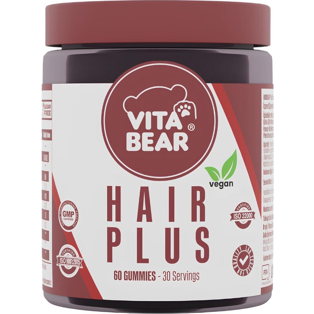 Vita Bear Hair Plus 60 Adet Vegan Biotin ve Vitamin İçeren Saç Sağlığını Destekleyen Yumuşak Gummy Diğer Fiyatı