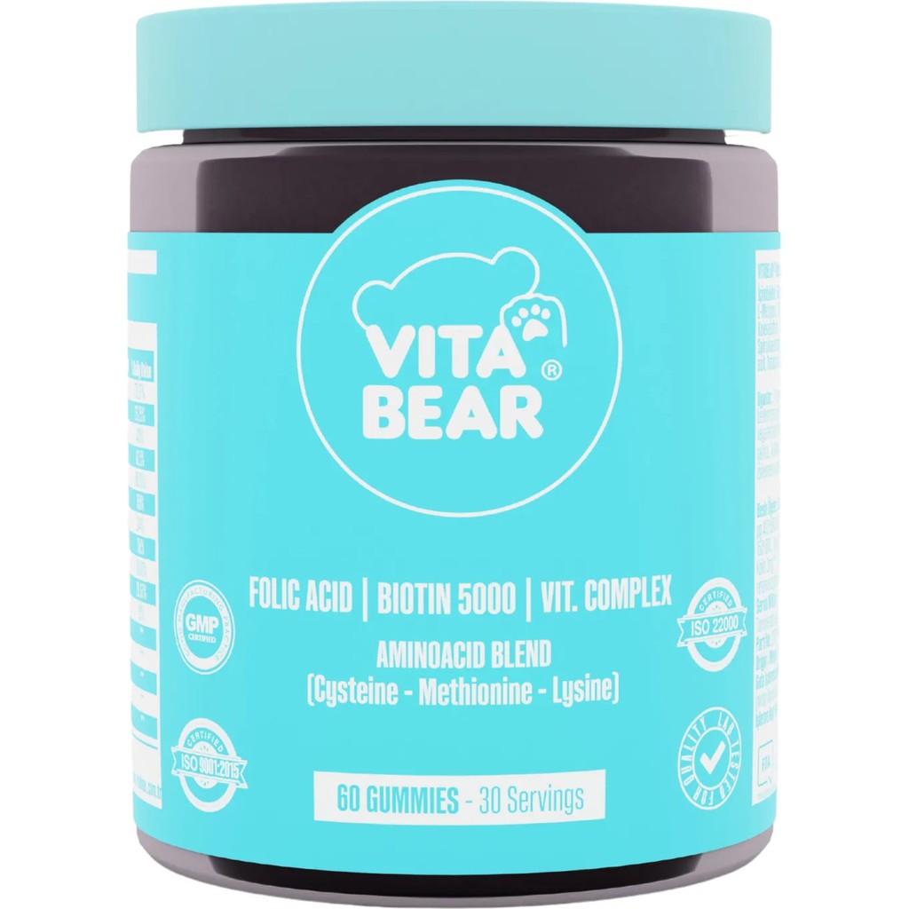 Vita Bear Strong Hair Gummy Vitamin 60 Adet Takviye Edici Gıda Elma Aromalı Saç ve Tırnak Güçlendirici Diğer Fiyatı