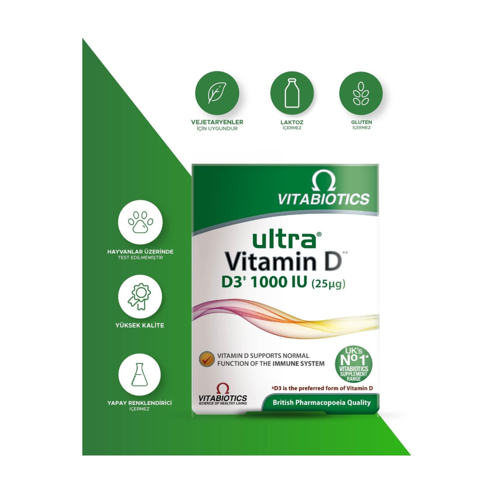 Vitabiotics Ultra Vitamin D D3 1000ıu 96 Kapsül Sağlık / Diyet Fiyatı