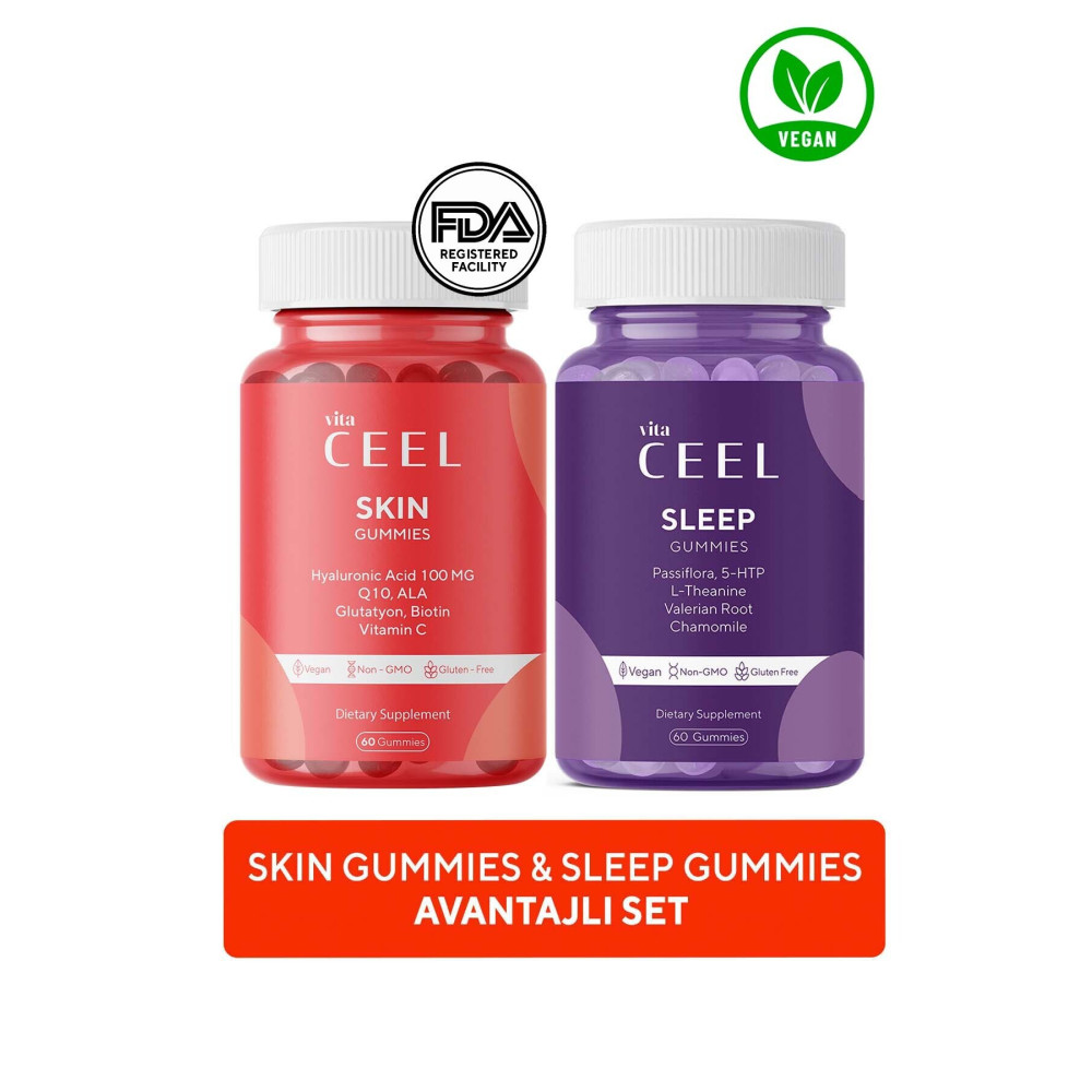 VitaCeel 2’li Cilt ve Uyku Gummy Vegan Çiğnenebilir Vitamin Sağlık / Diyet Fiyatı