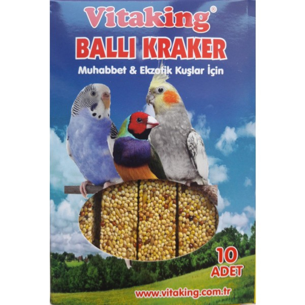 Vitaking + Albino 10LU Box Muhabbet Kuş Ballı Kraker + Organik Mürekkep Balığı Kalamar Kemiği 30G Evcil Hayvan Ürünleri Fiyatı