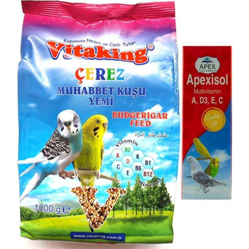 Vitaking Çerez Muhabbet Kuşu Yemi 1kg ve Vitamin 30ML Evcil Hayvan Ürünleri Fiyatı