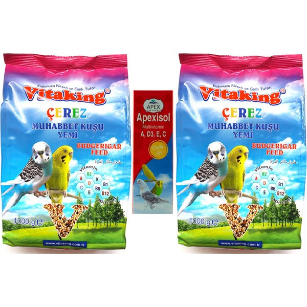 Vitaking Çerez Muhabbet Kuşu Yemi 2kg ve Vitamin 30 ml Evcil Hayvan Ürünleri Fiyatı