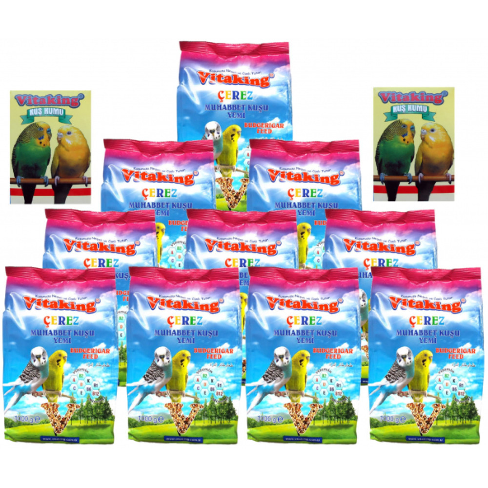 Vitaking Muhabbet Kus Yemi Cerez 10 X 1 Kg Kus Kumu 2 X 200 Gr Evcil Hayvan Ürünleri Fiyatı
