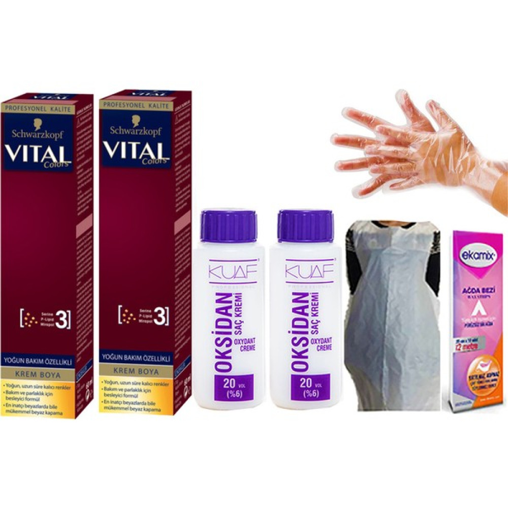 Vital Saç Boyası 7-1 Küllü Kumral 2 Ad Oksidan 20VOL 2AD. - 7,1 Saç Boyası Fiyatı
