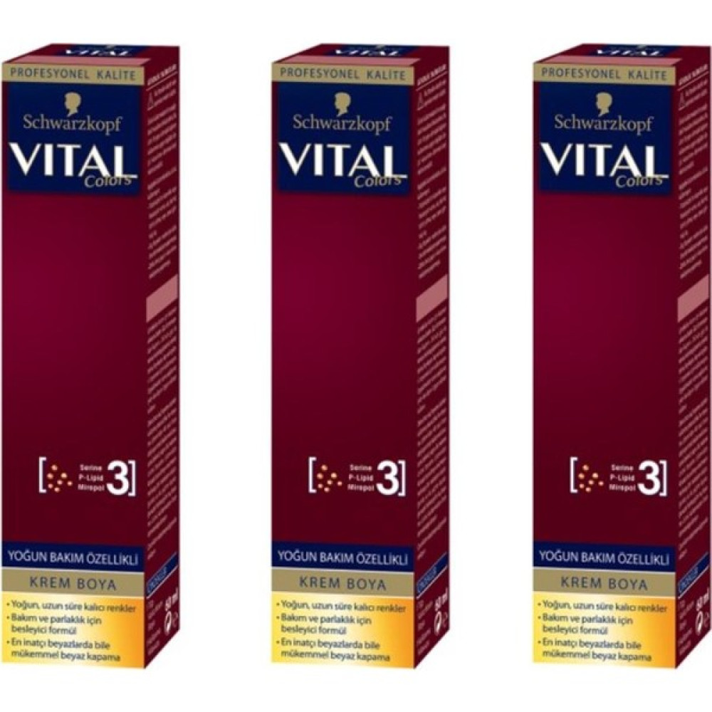 Vital Saç Boyası Tüp 60ML - 3-65 Çikolata Kahve 3 Adet - 3.65 Saç Boyası Fiyatı