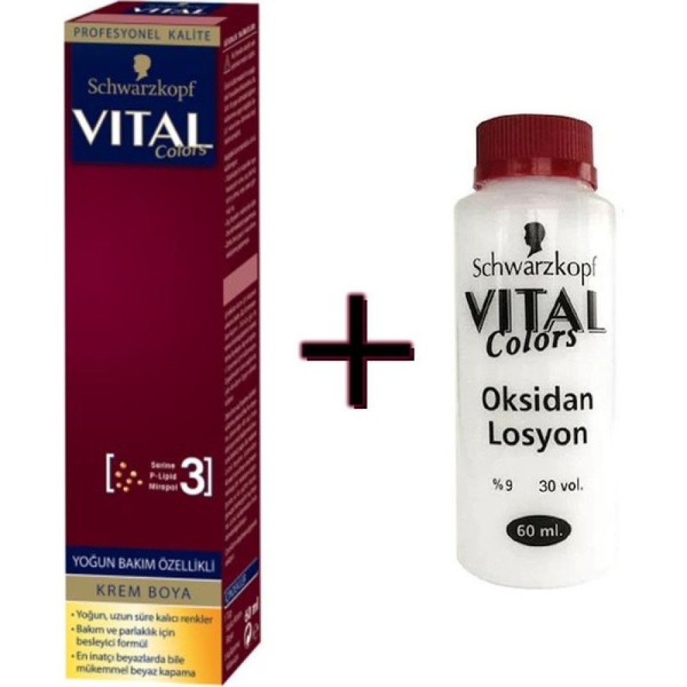 Vital Saç Boyası Tüp 60ML - 9-00 Küllü Sarı + 30 Vol Peroksit - 9.00 Saç Boyası Fiyatı