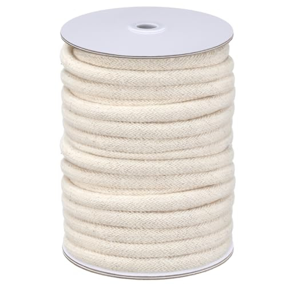 VitalCozy 0.37 Inch x 20 yd Cotton Piping Cord Natural Cording for Sewing, Upholstery, Pillows, Welting Applications