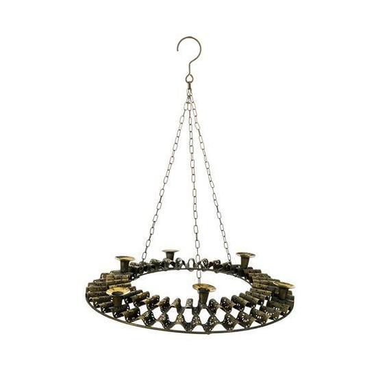 Vitale Eskitme Metal Oval Altılı Mumluk