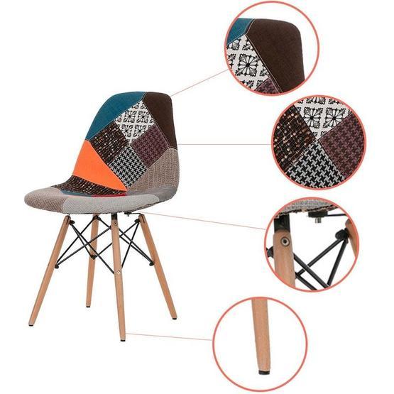 Vitale Harmony-S Patchwork Ahşap Ayaklı Sandalye
