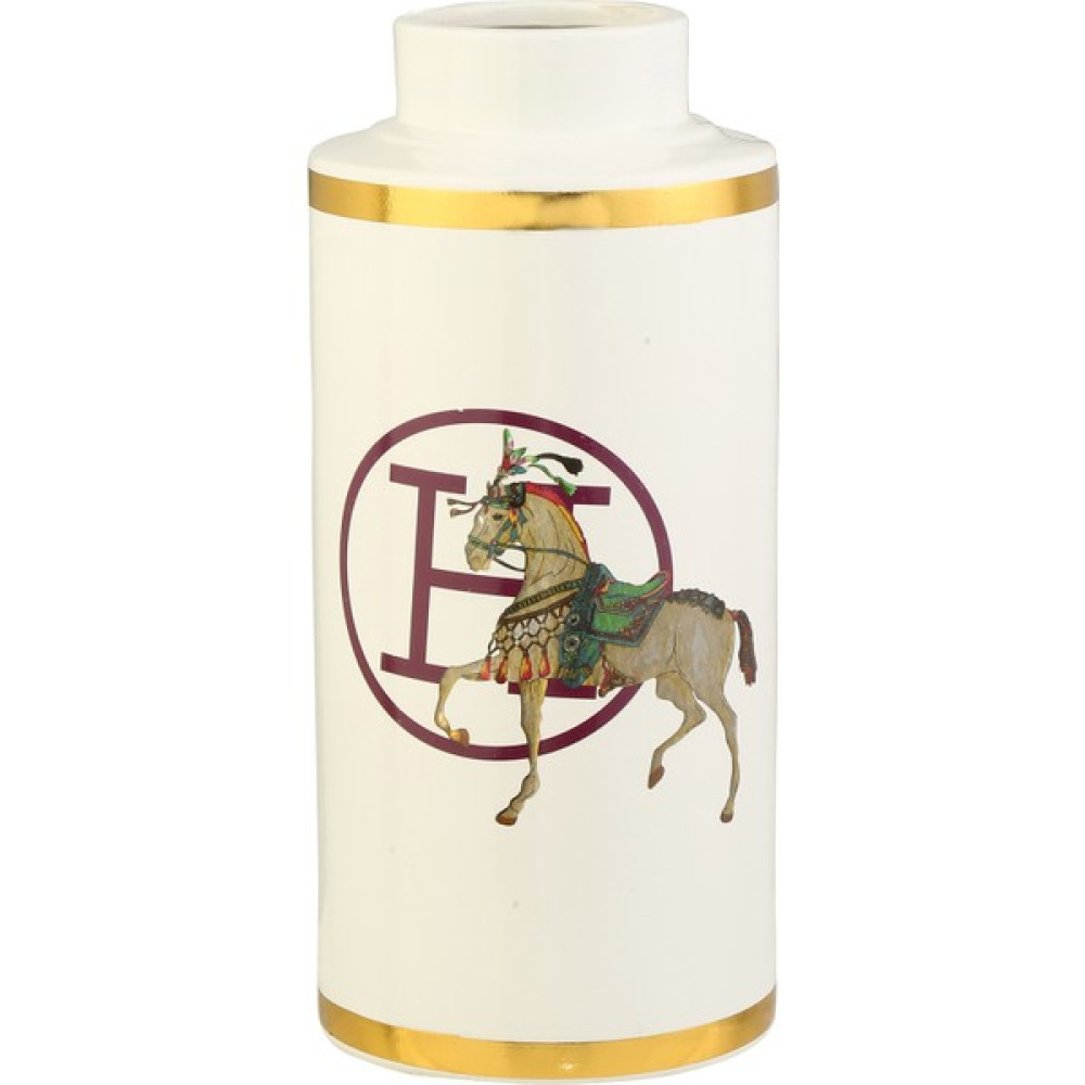 Vitale Horse Yaldız Vazo Gold 12X12X27 cm AK.WLT0707 - Renkli Vazo Fiyatı
