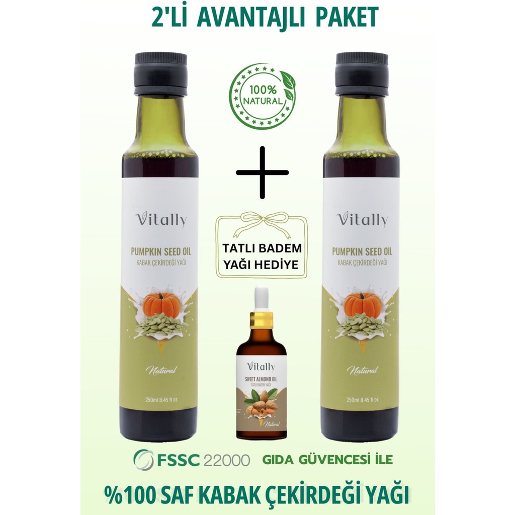 Vitally Kabak Çekirdeği Yağı 250 ml 2’li – Soğuk Sıkım, Çok Amaçlı, Saf & Doğal Bitkisel Yağlar Fiyatı