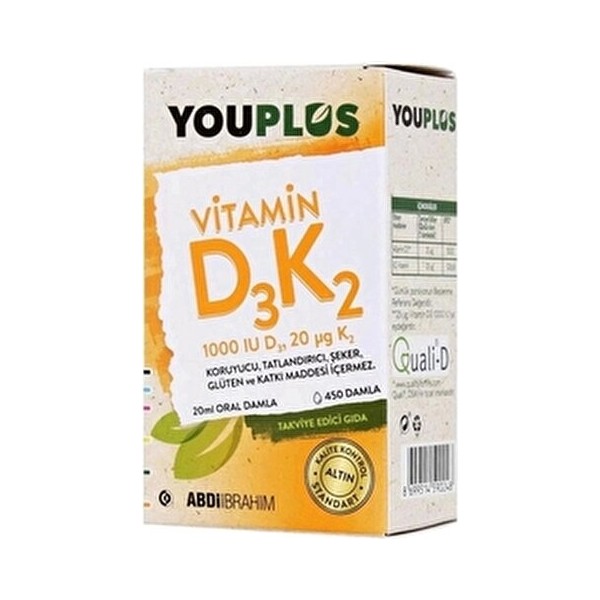 Vitamin D3K2 1000 Iu 20 ml Oral Damla - Aromasız Diğer Fiyatı
