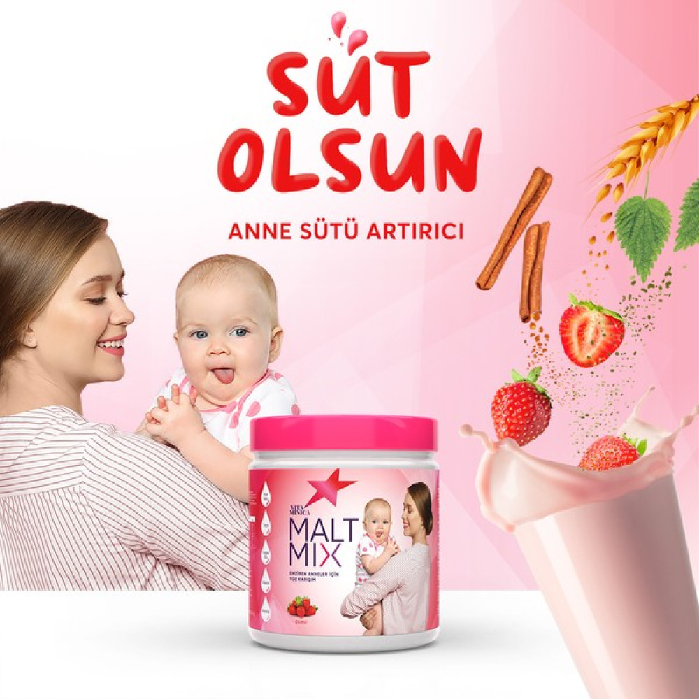 Vitaminica Malt Mix Anne Sütü Artırıcı Toz Içecek Çilekli 30 Porsiyon Bebek Mamaları Fiyatı