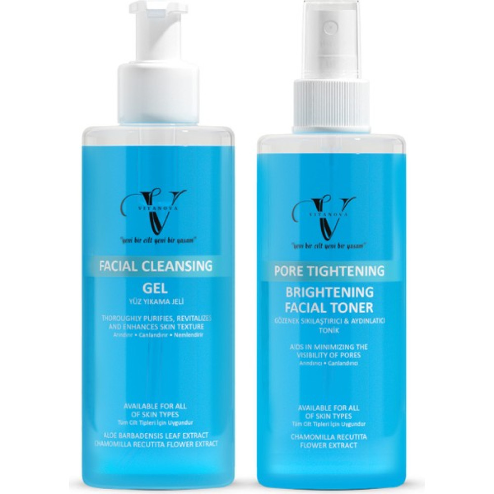 Vitanova Yüz Temizleme Seti Yüz Yıkma Jeli Tonik 250 ml Anti-Aging / Yaşlanma Karşıtı Fiyatı