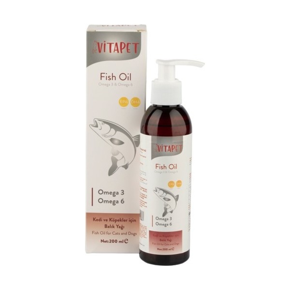 Vitapet Fish Oil 200 ml (Kedi ve Köpekler Için Omega 3 ve 6 Içerikli Balık Yağı) Evcil Hayvan Ürünleri Fiyatı