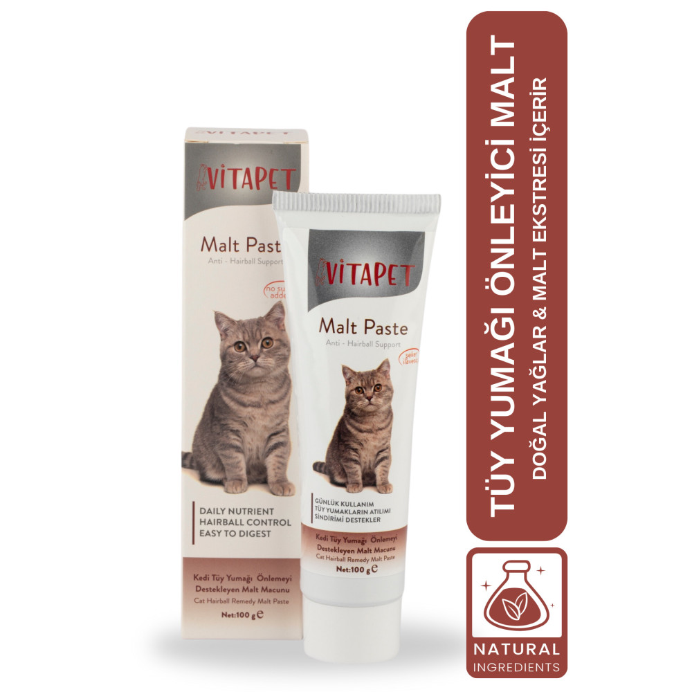 VİTAPET Malt Paste 100 gr Kediler Için Tüy Yumağı Önleyici Malt Macunu Evcil Hayvan Ürünleri Fiyatı