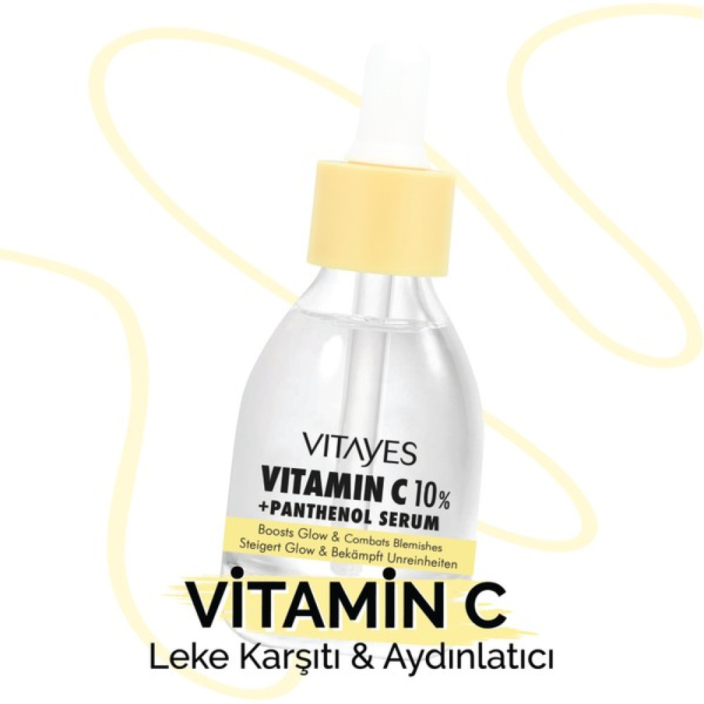 VITAYES C Vitamini %10 ve Panthenol Cilt Tonu Eşitleyici Leke Karşıtı Aydınlatıcı Nemlendirici Cilt Serumu 903 Maskeler Fiyatı