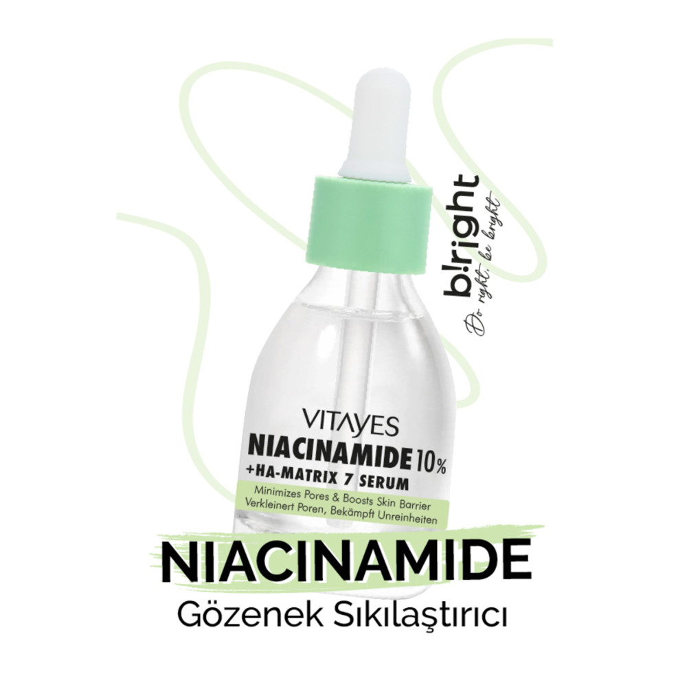 VITAYES Niacinamide %10 Ve Hyalüronik Asit Cilt Gözenek Sıkılaştırıcı Cilt Bariyeri Güçlendirici Cilt Serumu Cilt ve Yüz Bakımı Fiyatı