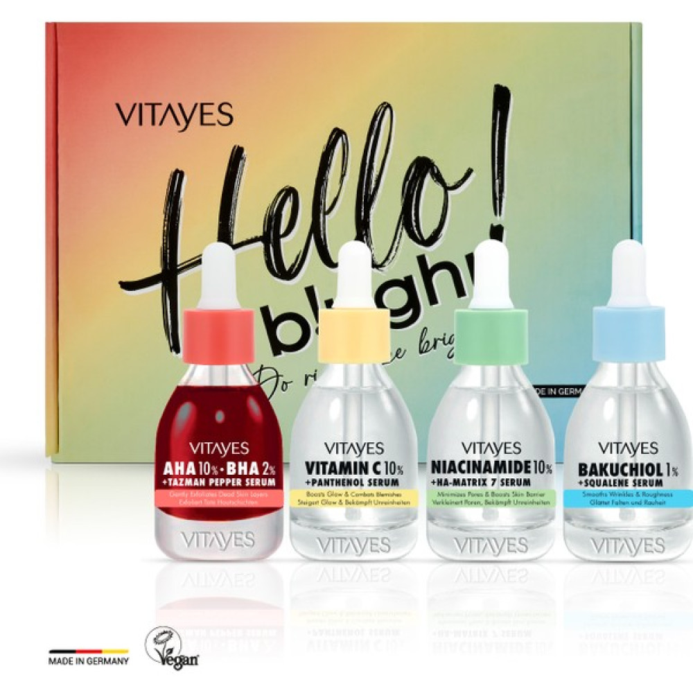 Vitayes Parlaklık Veren Cilt Bakım Seti C Vitamini, Aha/bha, Bakuchiol, Niacinamide Serumu Özel Serum Paketi Cilt ve Yüz Bakımı Fiyatı