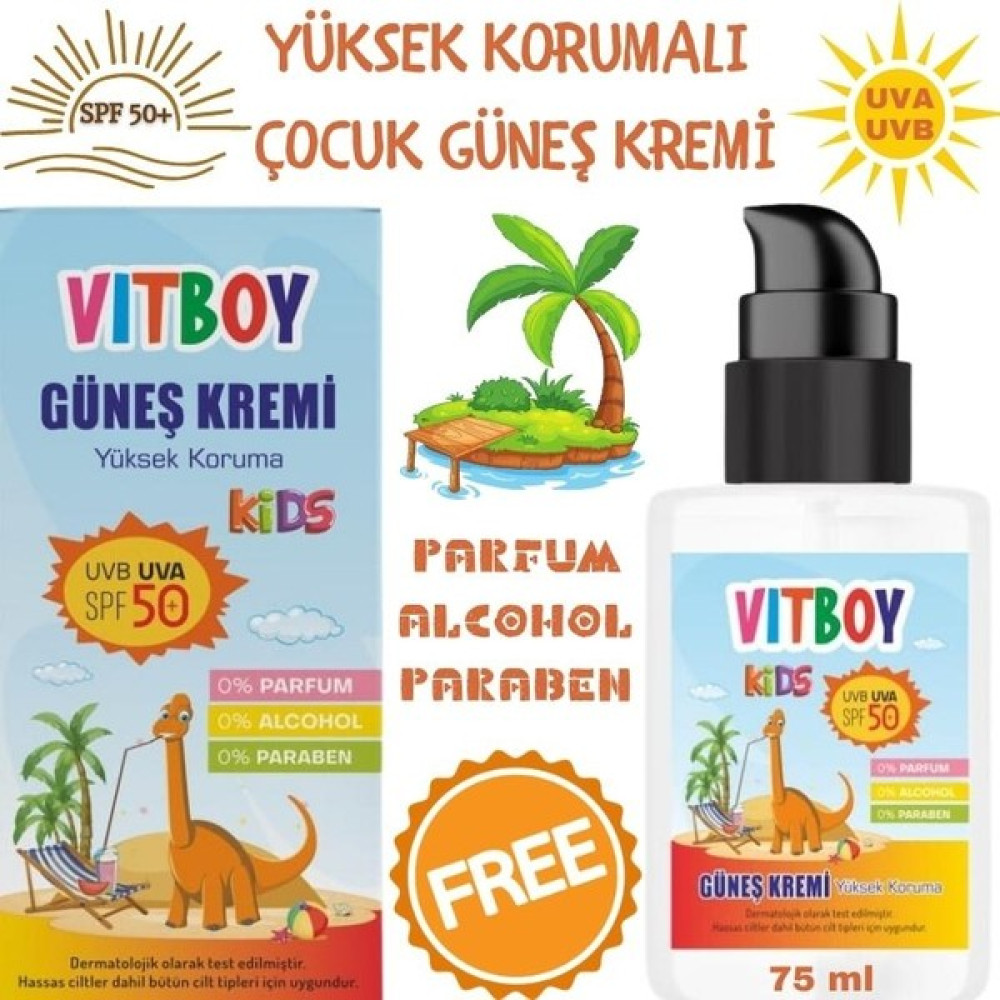 Vitboy Yüksek Koruma Spf 50+ Çocuk Güneş Kremi 75 ml Bebek Güneş Kremi Fiyatı