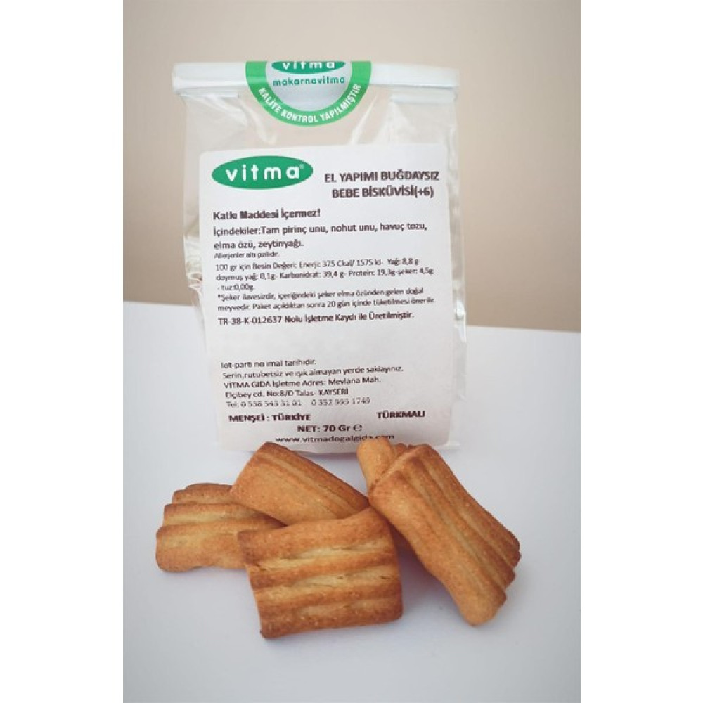 Vitma El Yapımı Buğdaysız Bebe Bisküvisi 70gr Bebek Beslenme Gereçleri Fiyatı