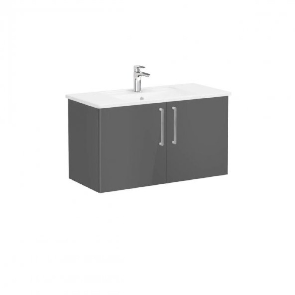 Vitra Root Flat 100 Cm Parlak Antrasit Kapakli Banyo Dolabi Alt Modul Lavabo 66316 Banyo Dolabı / Mobilyası Fiyatı