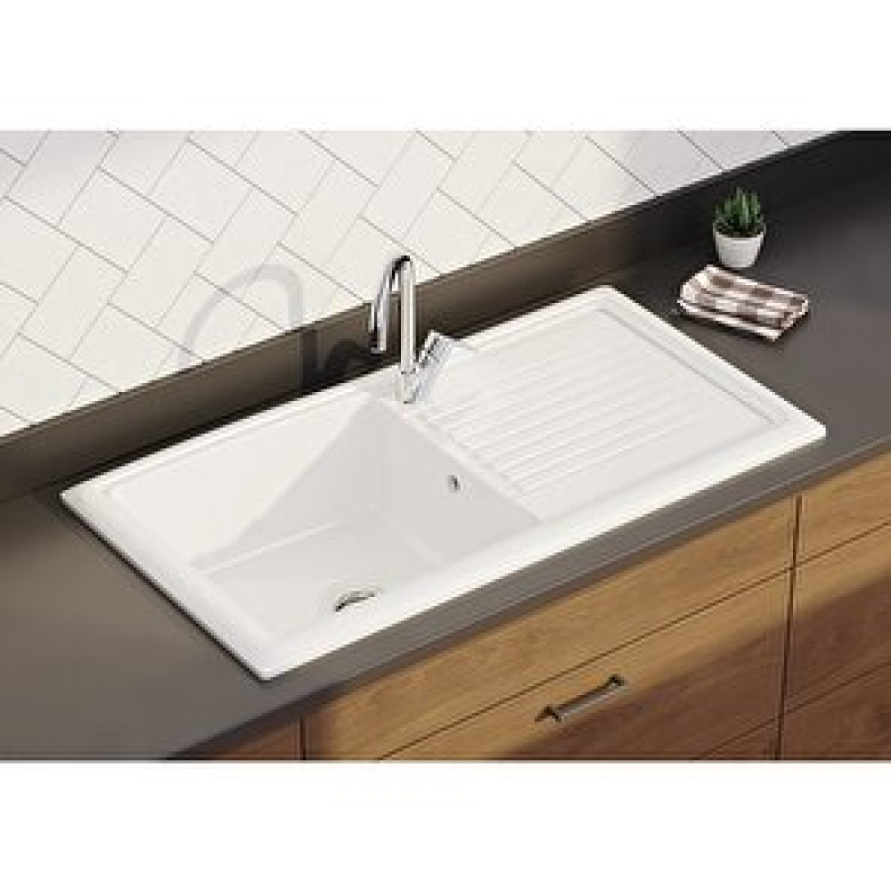VitrA Vitra Eviye 4107b003-0755 Damlalıklı Tek Gözlü Eviye, 100cm, Beyaz Lavabo Fiyatı
