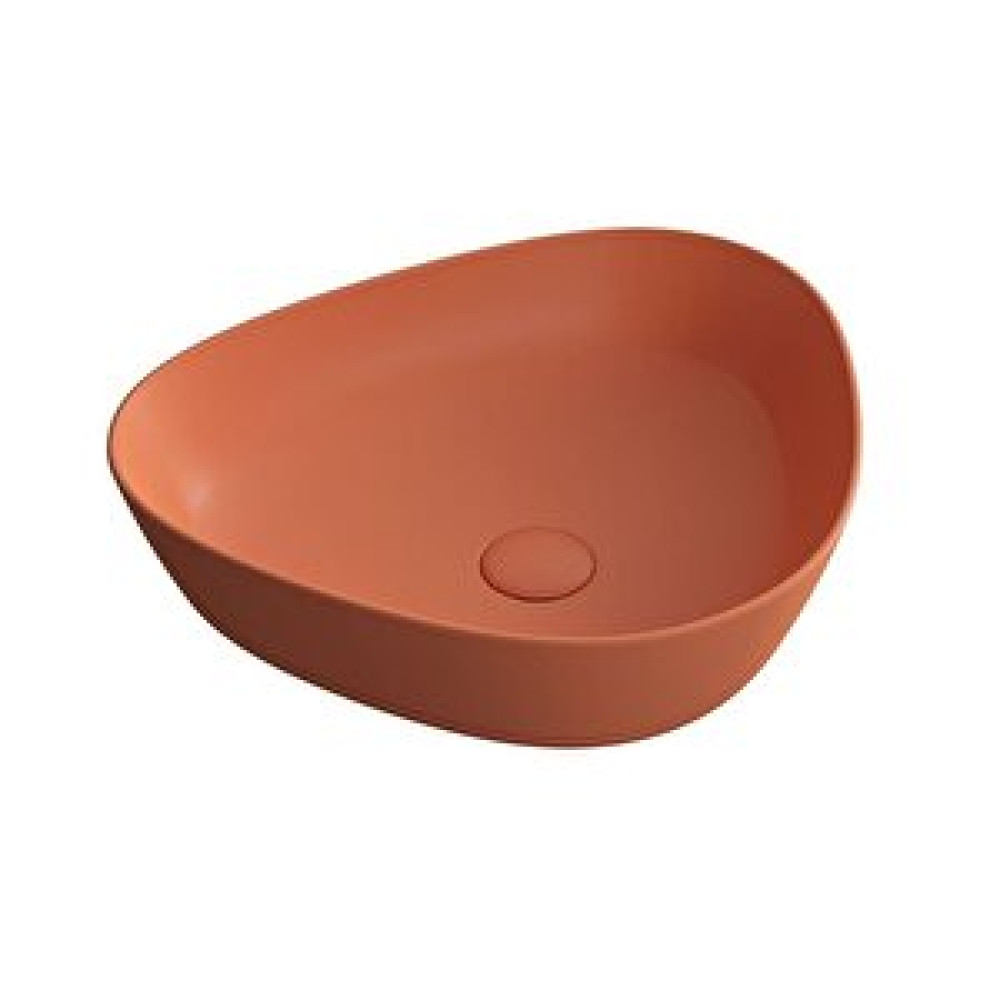 VitrA Vitra Plural 7812b477-0016 Üçgen Alçak Çanak Lavabo, Vitra Clean, 47 Cm, Mat Terra Rossa Lavabo Fiyatı