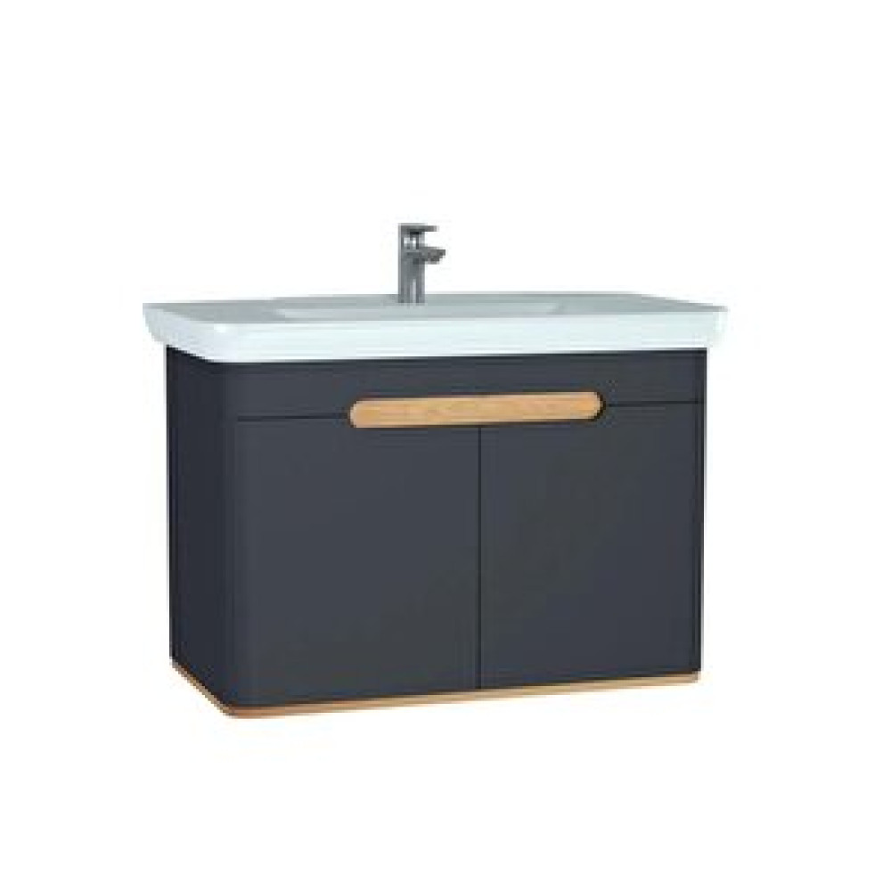 VitrA Vitra Sento 100cm Antrasit Banyo Dolabı Alt Modül Ve Lavabo 60811 Banyo Dolabı / Mobilyası Fiyatı