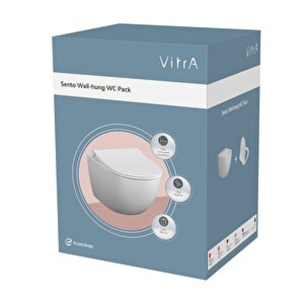 VitrA Vitra Sento 7748b003-6248 Asma Klozet Ve Klozet Kapağı Seti, Beyaz Klozet Fiyatı