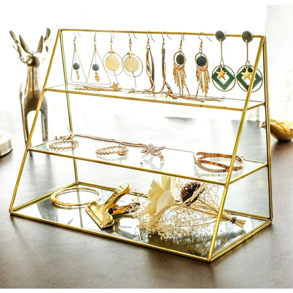 Vitrayverteks Pirinç Cam Saklama Kutusu Parfüm Stand Rafı Organizer - Gold Oto Boyaları Fiyatı