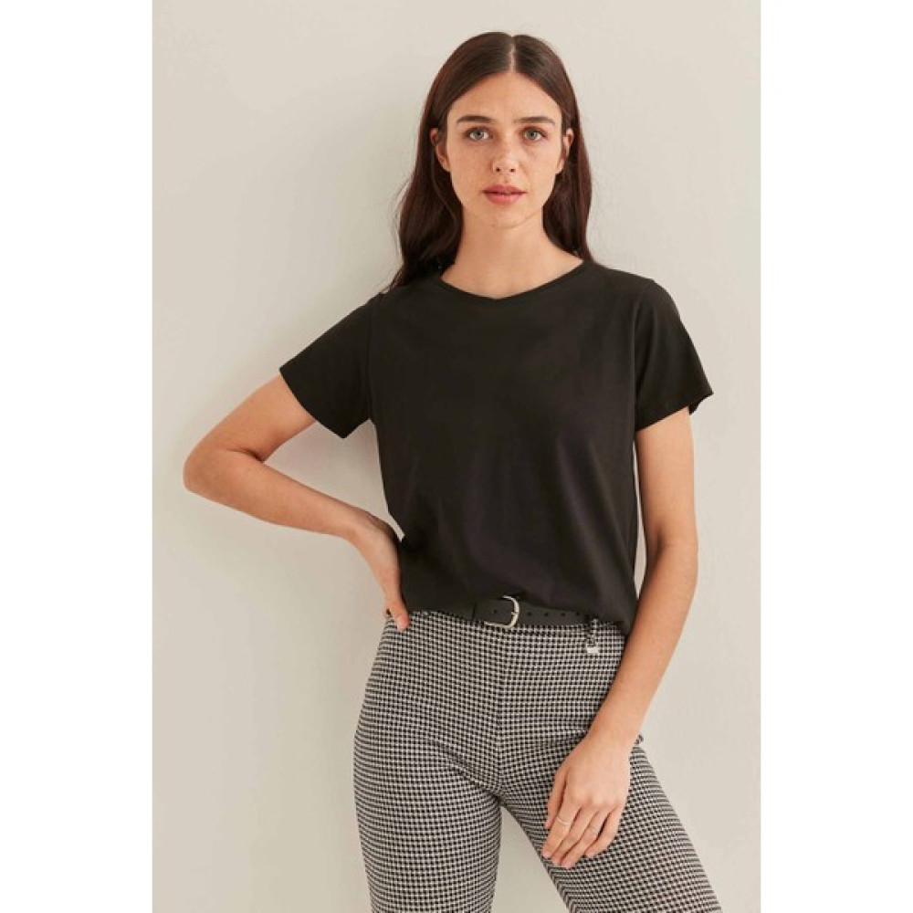 Vitrin Bisiklet Yaka Kısa Kol Pamuk T-Shirt Bayan T-shirt Fiyatı