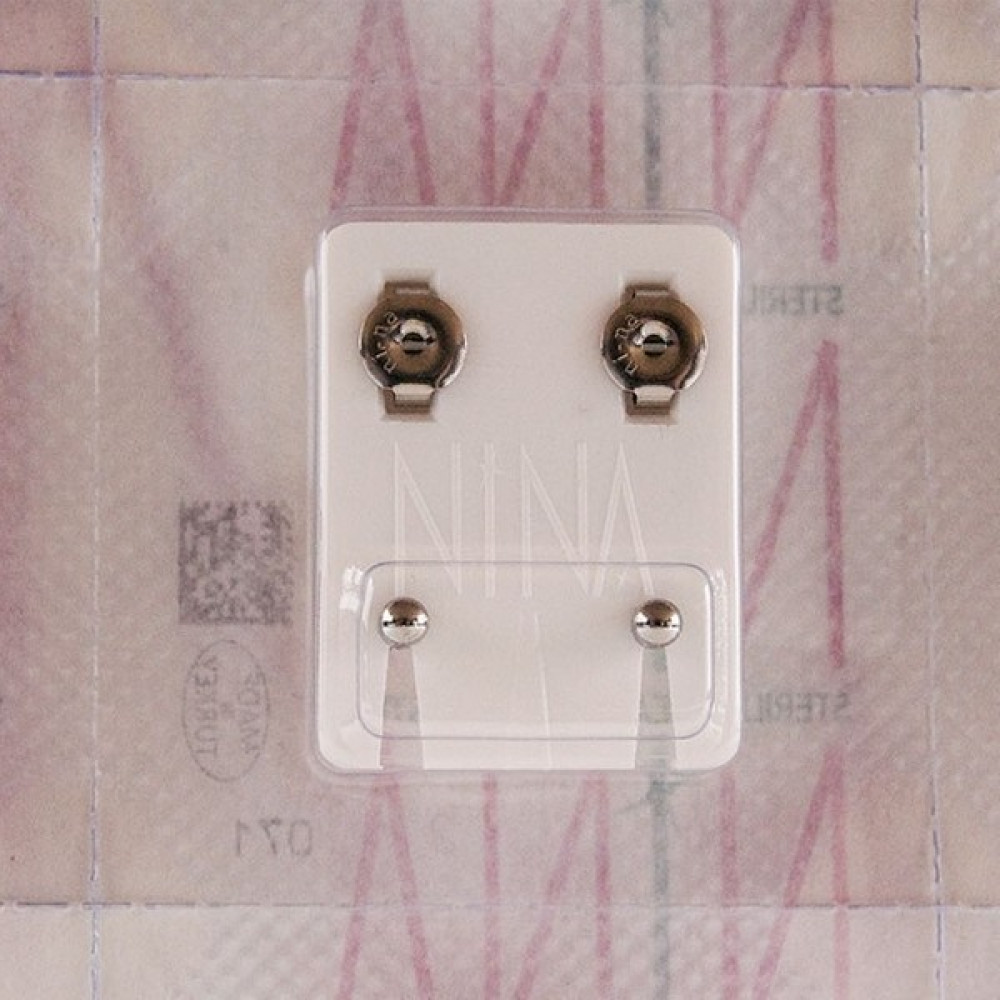 Vitrin Kutu Steril Kulak Delme Küpesi 12 Çift Nina Beyaza Beyaz Top Mini Bijuteri Küpe Fiyatı